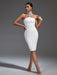 Elegant White Halter Neck Bandage Dress: A Sophisticated Evening Essential