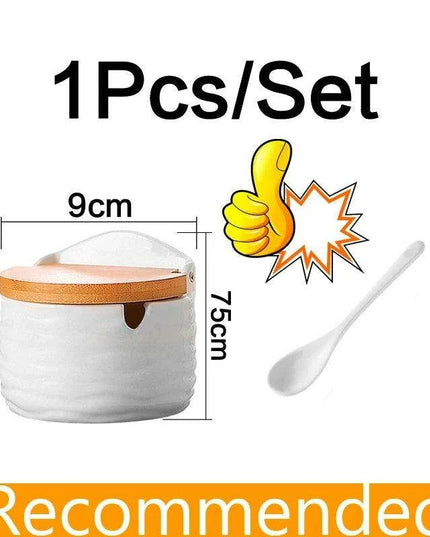 Elegant Ceramic Spice Jar Set - Chic Storage Solutions for Culinary Enthusiasts