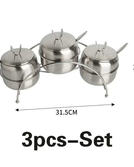 Sleek Stainless Steel Spice Organizer Set for a Contemporary Kitchen