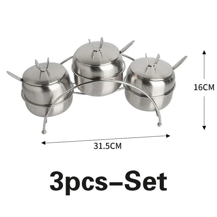 Sleek Stainless Steel Spice Organizer Set for a Contemporary Kitchen