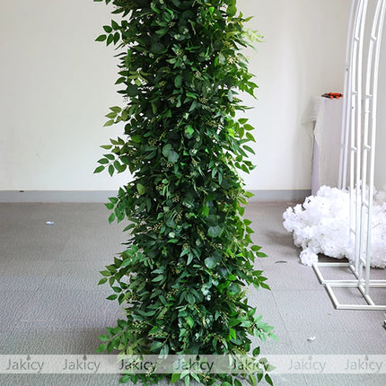 Artificial Flower Row Green Plant Leaf Wreath Table Flowers Strip Runn