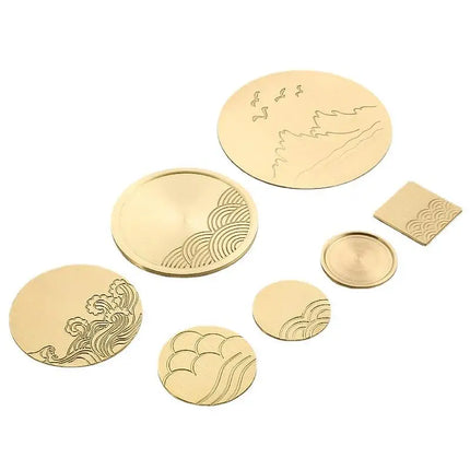 Brass Decorative Furniture Inlay Sheet — Hollow Carved Golden Panel, Sold as 1 or 2 Pieces