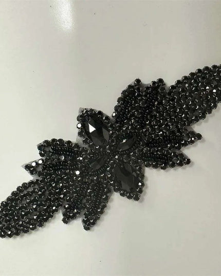 Glimmering Silver Rhinestone Floral Applique: Elegant Fashion Upgrade Accessory