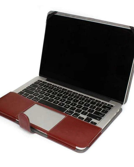 Elegant Leather Laptop Folio Case for MacBook Air/Pro - Protective Sleeve for 11-16 Inch Devices