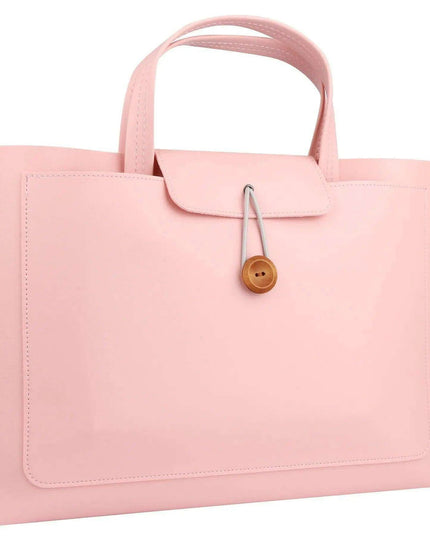 Stylish Faux Leather Laptop Tote with Innovative Features for MacBook Air and Tech Essentials