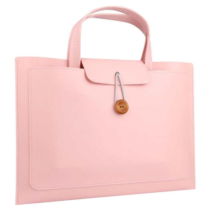 Stylish Faux Leather Laptop Tote with Innovative Features for MacBook Air and Tech Essentials