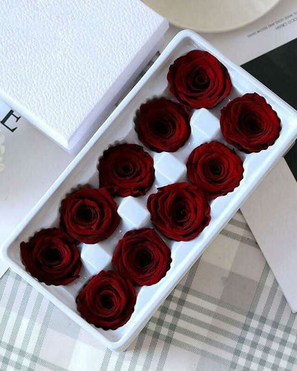 Eternal Blooms: Luxurious 10-Piece Preserved Rose Heads Collection