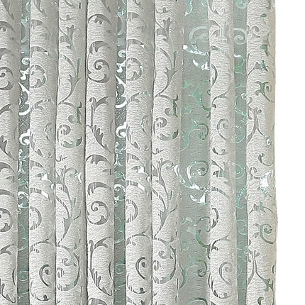 Luxury Floral Jacquard Eyelet Curtain – Tulle Sheer Panel