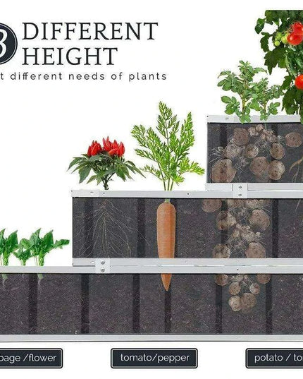 Stylish 3-Tier Galvanized Steel Raised Garden Bed Kit for Modern Planting
