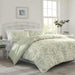 Tranquil Floral Jade Green Bedding Collection with Reversible Comforter - Luxury Cotton Set