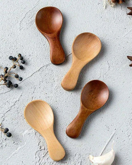Eco-Friendly Mini Wooden Spice Spoons Bundle - Set of 4