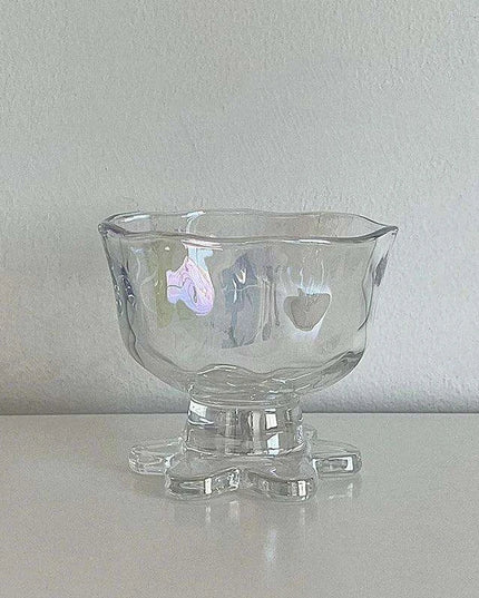 Elegant Floral Glass Dessert Bowl