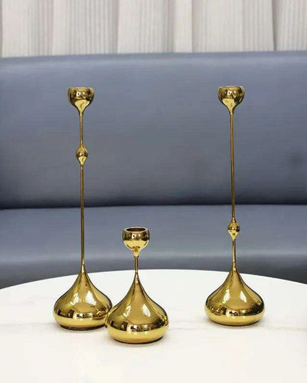 Contemporary Silver Teardrop Candle Holder for Elegant Home Decor