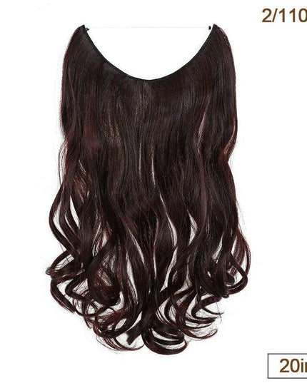 20-Inch Versatile Adjustable Invisible Wire Hair Extensions - Curly and Sleek Options