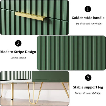 TideRise 7 Drawer Bedroom Dresser - Wide Chest with Gold Pulls, 47.2