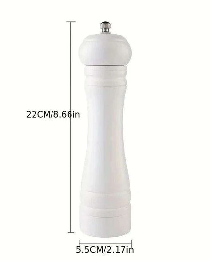 Sustainable 8-Inch Wooden Salt and Pepper Mill with Adjustable Ceramic Grinding Mechanism