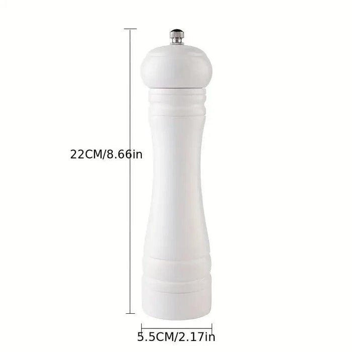 Sustainable 8-Inch Wooden Salt and Pepper Mill with Adjustable Ceramic Grinding Mechanism