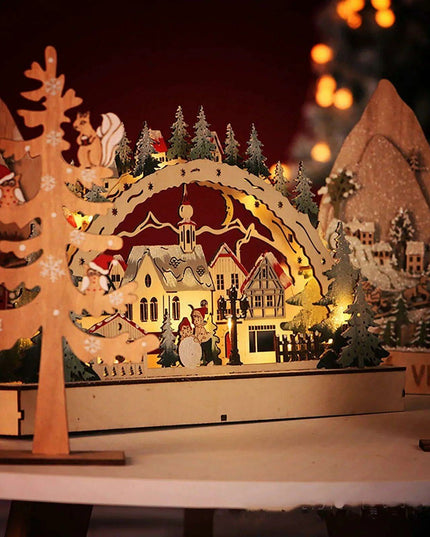 Enchanting LED Wooden Christmas Forest Centerpiece Decoration