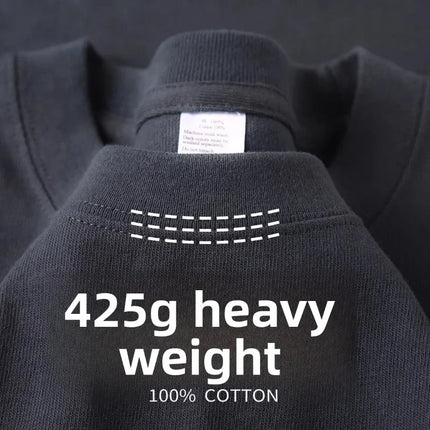 Men's 425 GSM Heavyweight Cotton T-Shirt — Short Sleeve Crew Neck