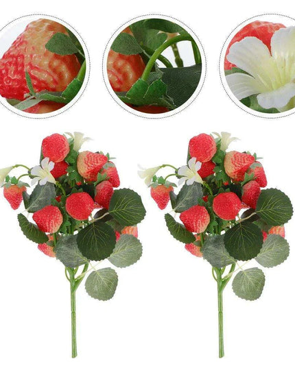 Artificial Strawberry Blossom Bouquet - Set of 3