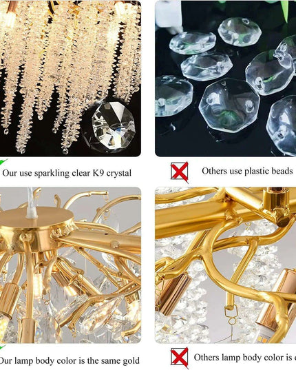 Nature's Elegance: Luxurious LED Crystal Chandelier for Exquisite Home Illumination