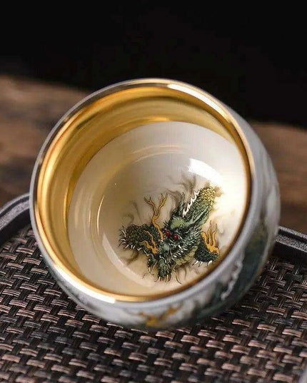 Chic Blue and White Enamel Ceramic Tea Cup Collection - Elevate Your Tea Experience