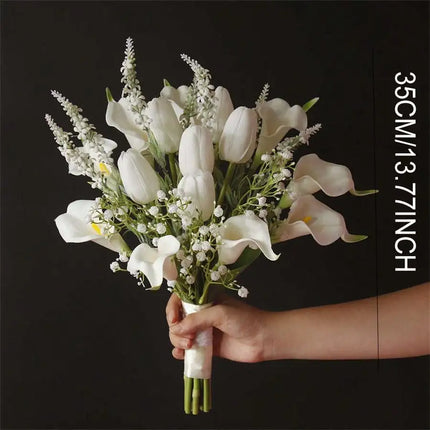 Favor Wedding Store White Artificial Calla Lily Bouquet - Elegant Brid