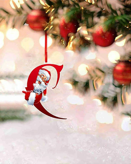 Personalized Santa Hat Alphabet Ornaments for Holiday Tree Decoration