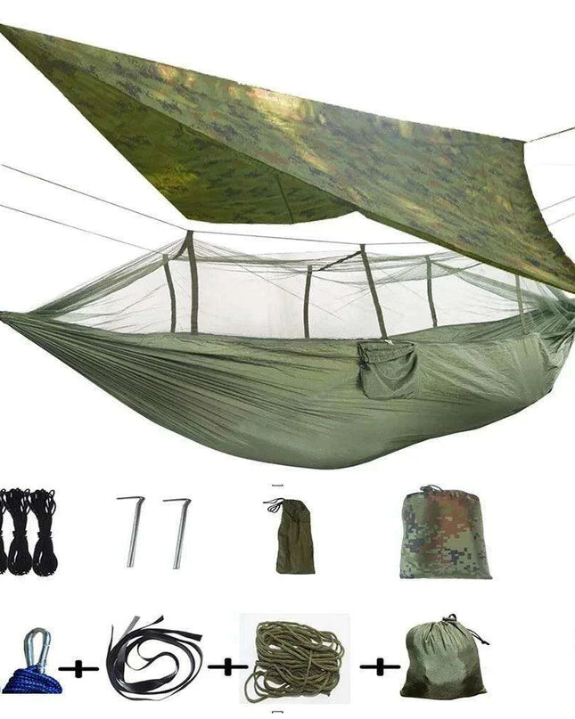 Ultimate Adventure Hammock: Weatherproof with Mosquito Net and Canopy Protection