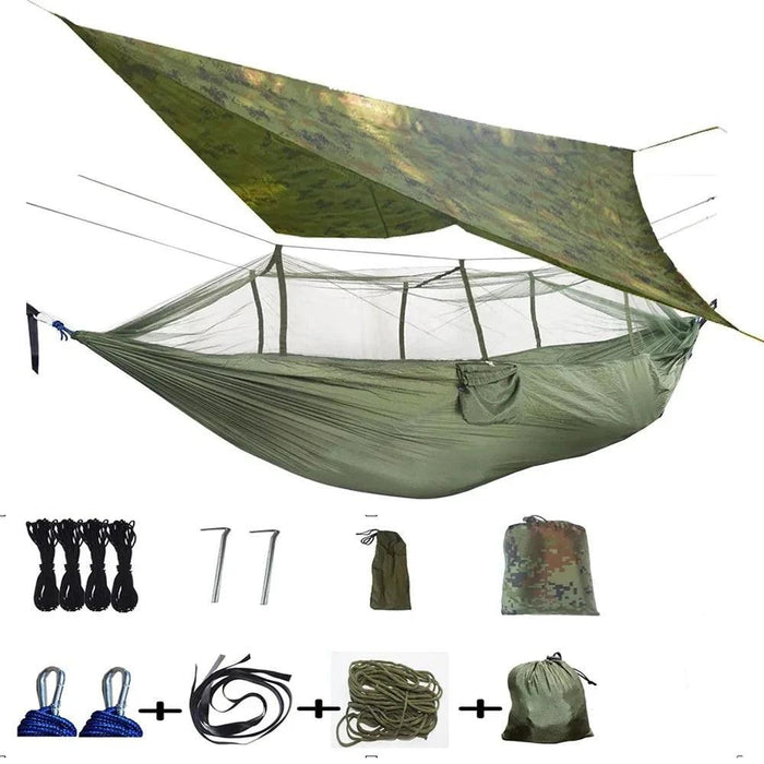 Ultimate Adventure Hammock: Weatherproof with Mosquito Net and Canopy Protection