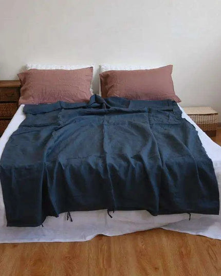 Elegant French Flax Linen Duvet Cover in Soft White