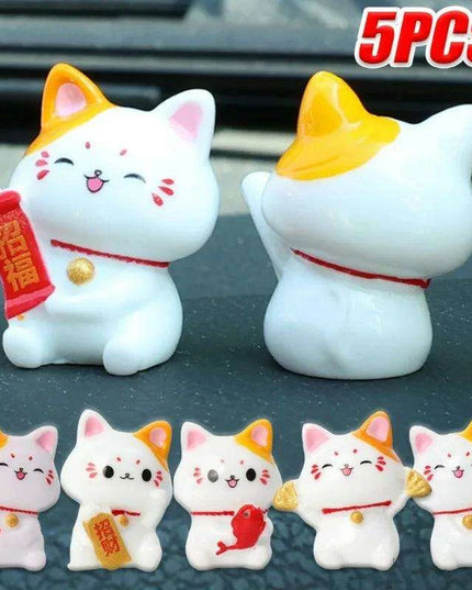 Lucky Cat Dashboard Charms - Maneki Neko Car Accessories for Good Fortune