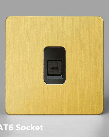 Elegant Vintage Gold Dimmer Switches with USB - 1, 2, 3 Gang 2 Way Sockets for French EU Plugs