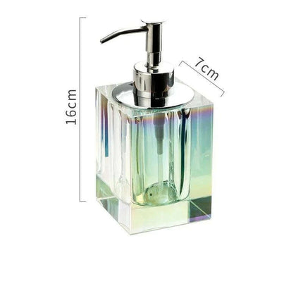 Sophisticated Square Hotel Glass Soap Dispenser with Polished Silver Pump for Contemporary Bathrooms