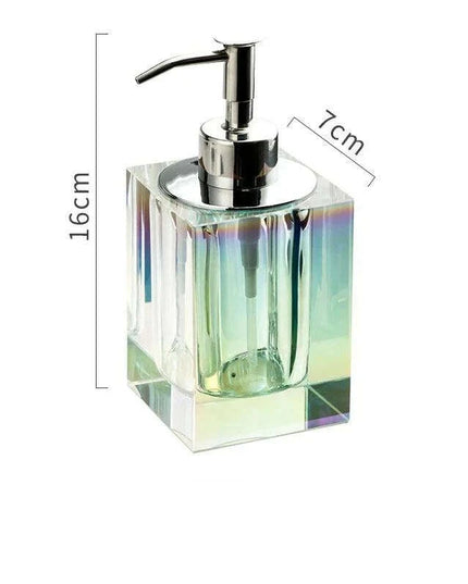 Sophisticated Square Hotel Glass Soap Dispenser with Polished Silver Pump for Contemporary Bathrooms