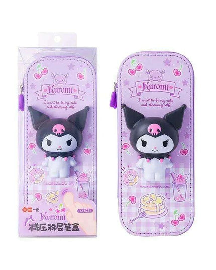 Kuromi & Cinnamoroll Anime-Inspired Pencil Case - Stylish and Functional Stationery Organizer