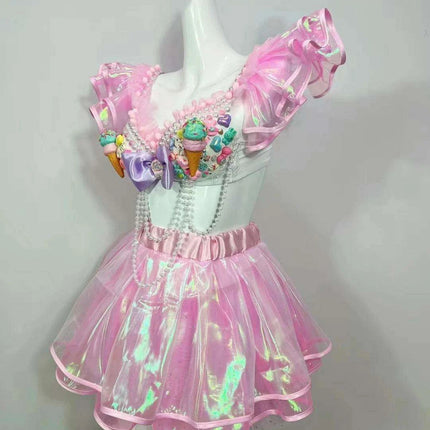 Glamorous Pink Sequin Dancewear - Women's Nightclub Outfit