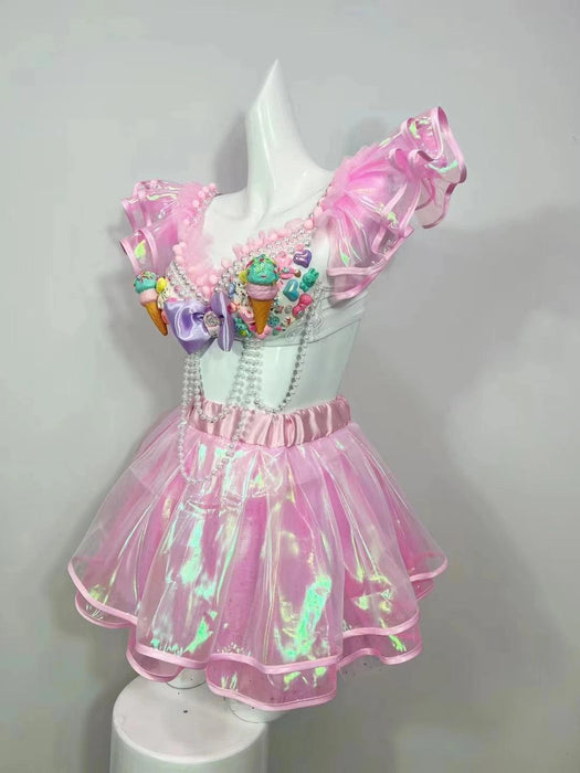 Glamorous Pink Sequin Dancewear - Women's Nightclub Outfit