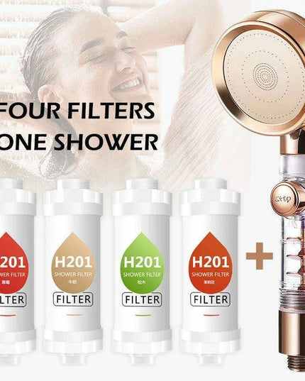 Vitamin C Infused Aromatherapy Spa Shower Head Filter for Hair and Skin Revitalization