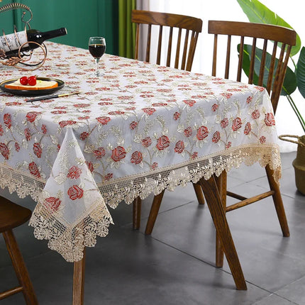 Lace Embroidery Tablecloth — Luxury Wedding & Dining Table Cover