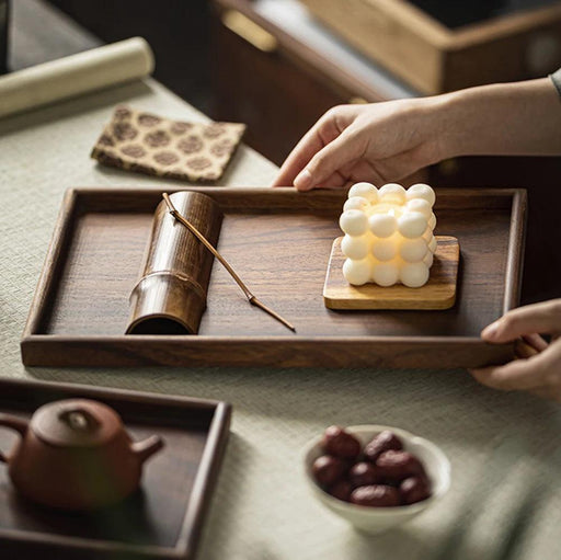 Bamboo Serving Tray Set - Elegant and Durable Kitchen Tableware Tray