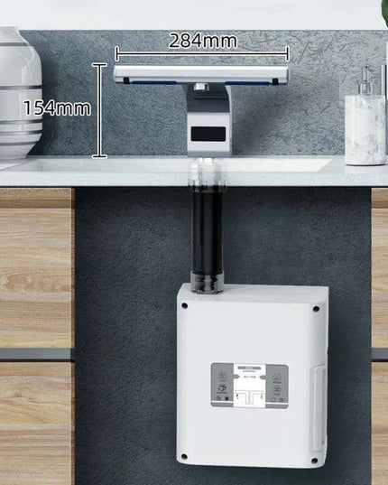 Elegant 2-in-1 Automatic Hand Dryer and Touchless Faucet for Contemporary Bathrooms and Hotels