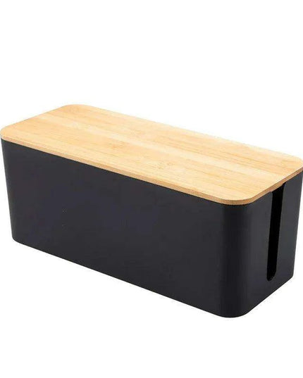 Elegant Wooden Cable Management Box with Enhanced Cooling Features and Versatile Aesthetics