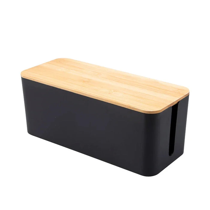 Elegant Wooden Cable Organizer with Advanced Cooling System and Modern Design
