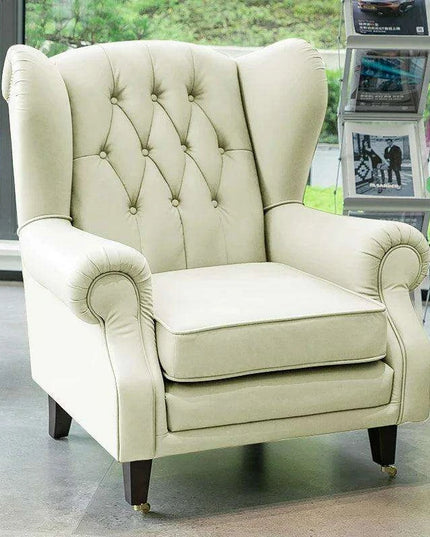 Elegant Leather Wingback Chair for Modern Living Areas