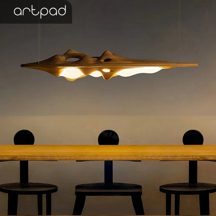 Light Up Your World Solid Wood LED Pendant Light - Modern Chandelier f