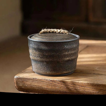 Elegant Vintage Gilt Ceramic Tea Pot - Artistic Storage Solution and Stylish Home Accent