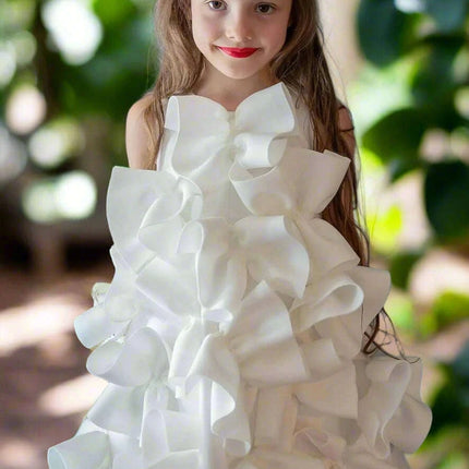 Eid Celebration Luxury One-Piece Dress for Young Girls - Elegant Birthday Party Outfit