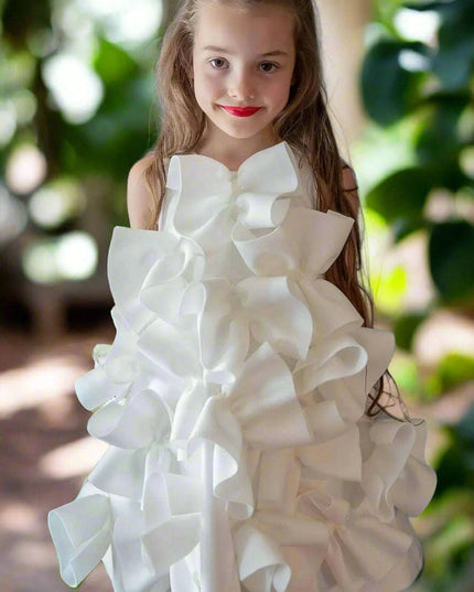 Eid Celebration Luxury One-Piece Dress for Young Girls - Elegant Birthday Party Outfit