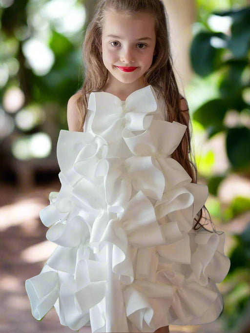 Eid Celebration Luxury One-Piece Dress for Young Girls - Elegant Birthday Party Outfit